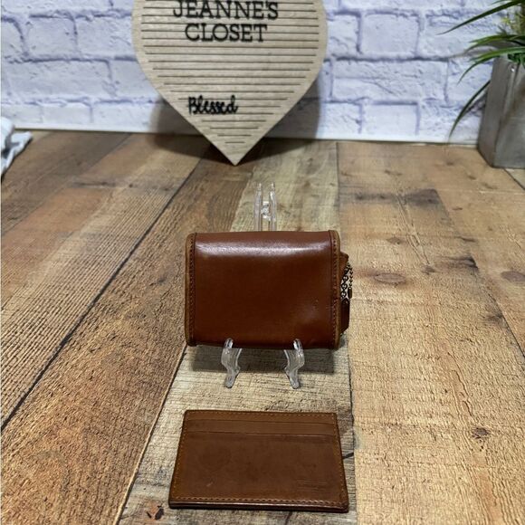 Vintage Coach Multifunction Wallet #7219 British Tan 1990's and card holder - Picture 2 of 13